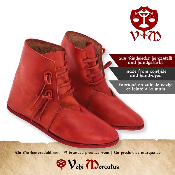 Half Boots Laced With Hobnailed Soles Korduan Red 12400