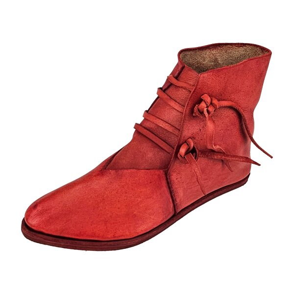 Mittelalter Schuhe Typ London genagelte Doppelsohle Korduan-Rot Gr. 36