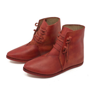 Mittelalter Schuhe Typ London genagelte Doppelsohle Korduan-Rot Gr. 41