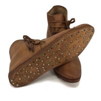 Mittelalter Schuhe Typ London genagelte Doppelsohle Braun Gr. 37