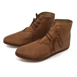 Mittelalter Schuhe Typ London genagelte Doppelsohle Braun Gr. 40