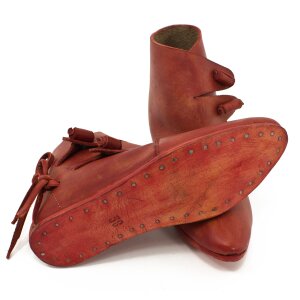 Wikinger Schuhe Typ Jorvik mit einfach genagelter Sohle Korduan-Rot Gr. 37