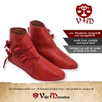 Wikinger Schuhe Typ Jorvik mit einfach genagelter Sohle Korduan-Rot Gr. 38