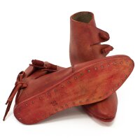 Wikinger Schuhe Typ Jorvik mit einfach genagelter Sohle Korduan-Rot Gr. 40