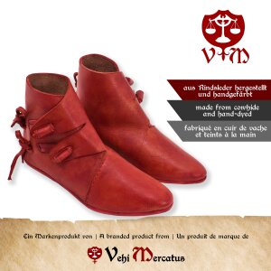 Wikinger Schuhe Typ Jorvik mit einfach genagelter Sohle Korduan-Rot Gr. 47