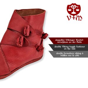 Wikinger Schuhe Typ Jorvik mit genagelter Doppelsohle Korduan-Rot