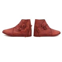 Wikinger Schuhe Typ Jorvik mit genagelter Doppelsohle Korduan-Rot Gr. 38