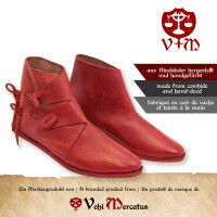 Wikinger Schuhe Typ Jorvik mit genagelter Doppelsohle Korduan-Rot Gr. 39