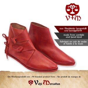 Wikinger Schuhe Typ Jorvik mit genagelter Doppelsohle Korduan-Rot Gr. 44