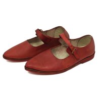 Spätmittelalter Riemchenschuhe Korduan Rot