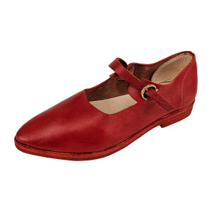 Spätmittelalter Riemchenschuhe Korduan Rot Gr. 37