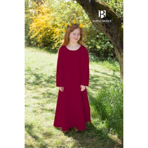 Kinder Mittelalter Kleid Typ Unterkleid Ylvi Bordeaux Rot 104