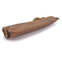 Double leather scabbard for knive and pricker dark brown 15cm