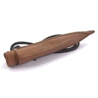 Double leather scabbard for knive and pricker dark brown 16cm