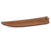 Leather scabbard for knive brown decorated 22cm