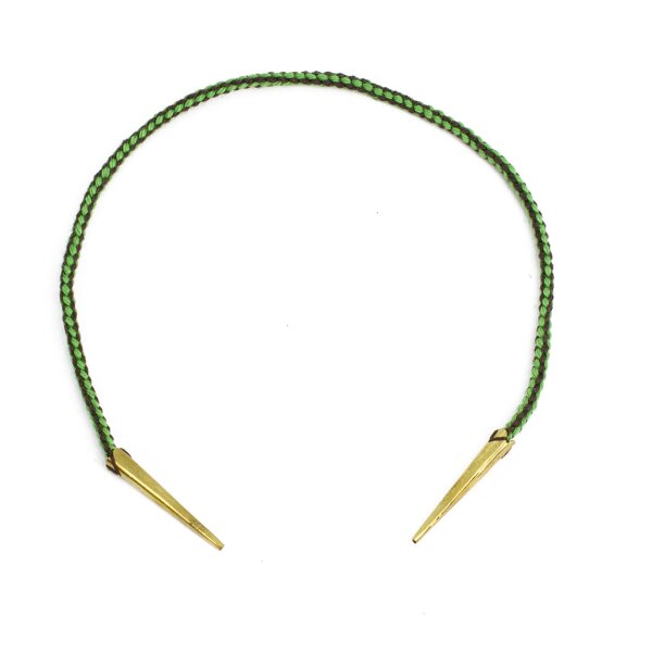 Cords Green/Brown with Brass aglets handmade