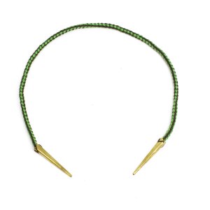 Cords Green/Brown with Brass aglets handmade