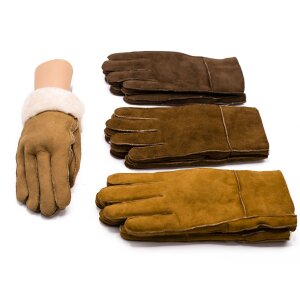 Gants en véritable peau dagneau Beige