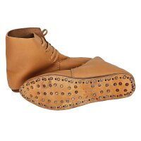 Mittelalter Schuhe Typ London genagelte Doppelsohle Naturbraun