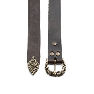 Viking belt made of leather with belt end fitting L 160cm...