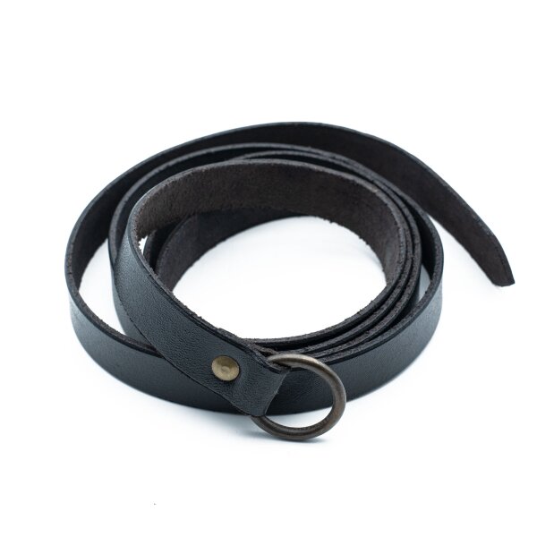 simple Medieval belt with ring L 160cm W 2.3cm / black