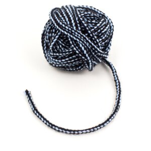 Nestelschnur hellblau/schwarz handgekn&uuml;pft 10cm