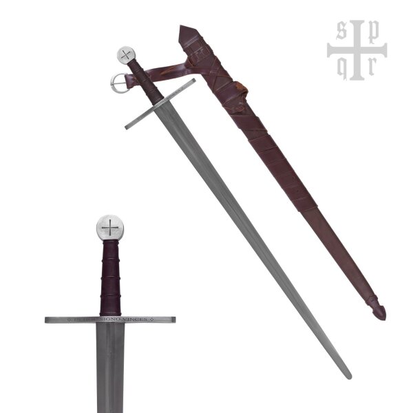 Mittelalter Schwert Typ Hochmittelalter Tempelritter SK-B SPQR inkl. Schwertscheide
