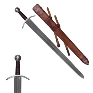 medieval sword type high medieval crusader show fight...