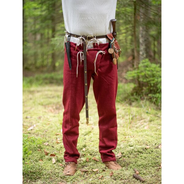 Late medieval pants 14th-15th century bordeaux red