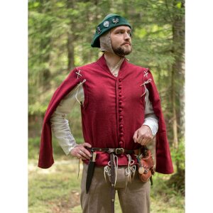 Late medieval doublet 14th-15th century bordeaux red