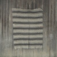 Handwoven blanket light stripes 140 x 220 cm