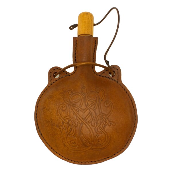 Viking leather canteen with hallmark 500ml