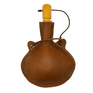 Medieval leather canteen Ellipse shape 500ml