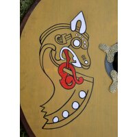 Viking Wooden Round Shield with Norse horse motif