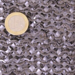 1kg loose flat chainmail rings to rivet, incl. round rivet heads, &Oslash;8mm, 1,5mm wide, steel