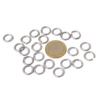 1kg loose round chainmail rings, unriveted, Ø 8mm, 1,6mm wide, galvanized steel