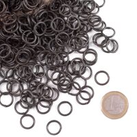 3kg loose round chainmail rings, unriveted, &Oslash; 9mm, 1,6mm wide, burnished steel