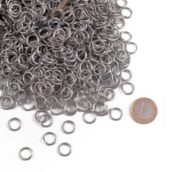 3kg loose round chainmail rings, unriveted, Ø 9mm, 1,6mm wide, galvanized steel