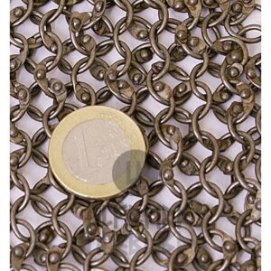 1kg loose round chainmail rings to rivet, incl. round rivet heads, &Oslash; 8mm, 1,5mm wide, steel