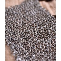 chain piece 20 x 20cm, round rings with round rivets, Ø 9mm, 1,5mm wide, galvanized steel