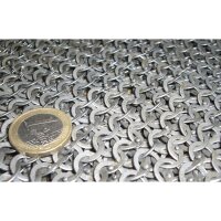 Chainmail skirt, riveted and punched flat rings, round rivets, Ø 8mm, steel