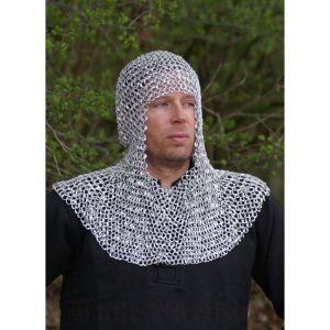 Chainmail coif, riveted round rings, &Oslash; 9.5 mm, 1.8...