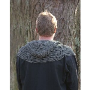Chainmail coif made of spring steel, unriveted round rings, Ø 8mm, 1,4mm wide, spring steel