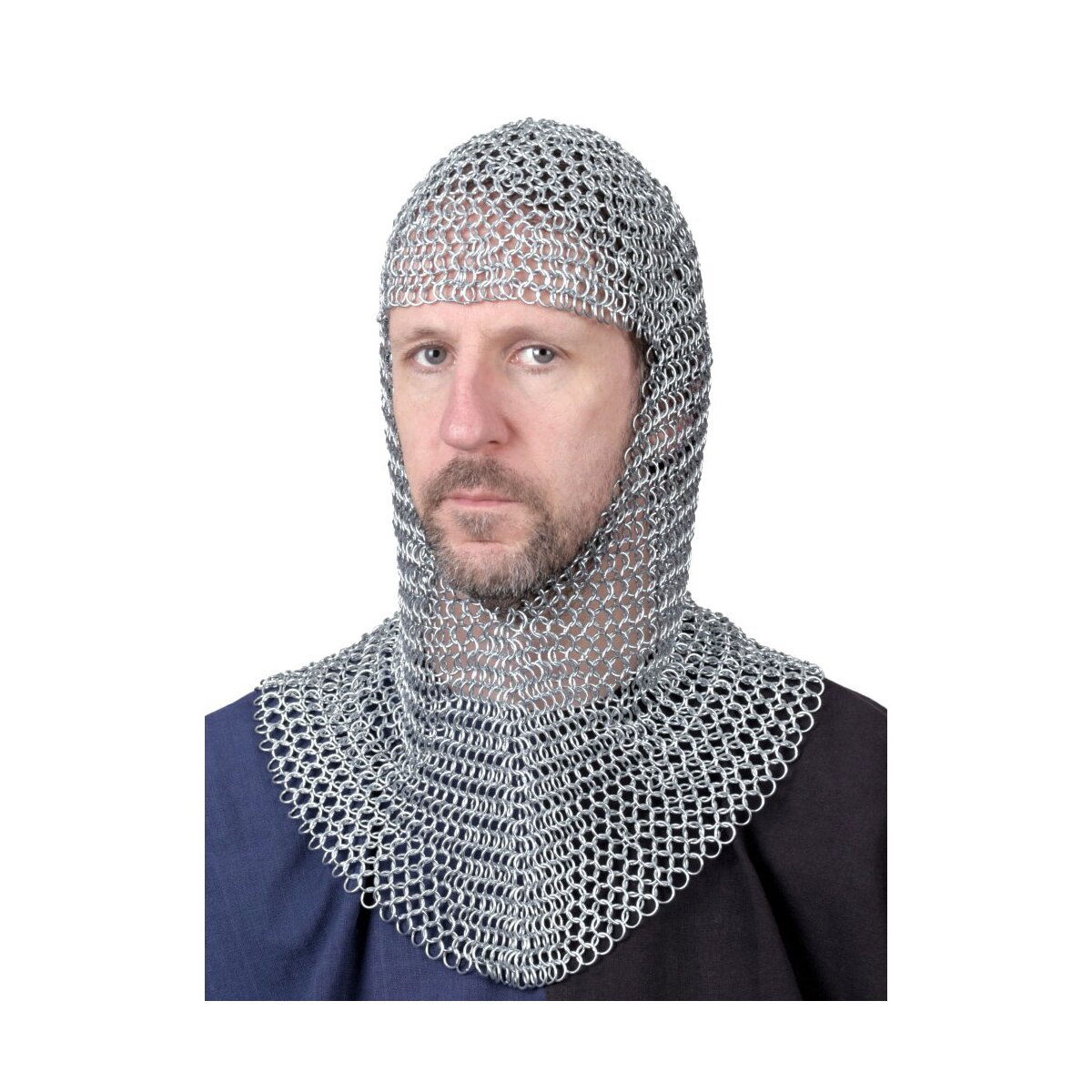 Chainmail coif, unriveted round rings, Ø 9mm,...