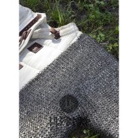 1 pair of chainmail sleeves, riveted flat rings and punched flat rings, Ø 6 mm, 1.0 mm wide, steel