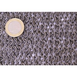 1 pair of chainmail sleeves, riveted flat rings and punched flat rings, Ø 6 mm, 1.0 mm wide, steel M