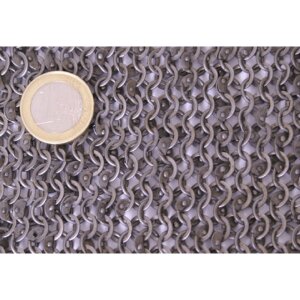 Chainmail aventail for helmets, riveted and punched rings, round rivets, Ø 6mm, steel