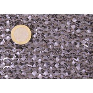 Chainmail aventail for helmets, flat ring riveted, round rivets, Ø 8mm, steel