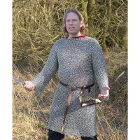 Chainmail shirt Hauberk, round rings with round rivets, Ø 9mm, 1,5mm wide, galvanized steel