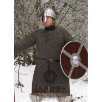 Chainmail shirt Hauberk, riveted flat rings and punched flat rings, &Oslash; 8mm, 1,8mm wide, steel